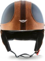 MOTO D23 braincap, halve helm, pothelm voor scooter en motor, S, hoofdomtrek 55-56cm