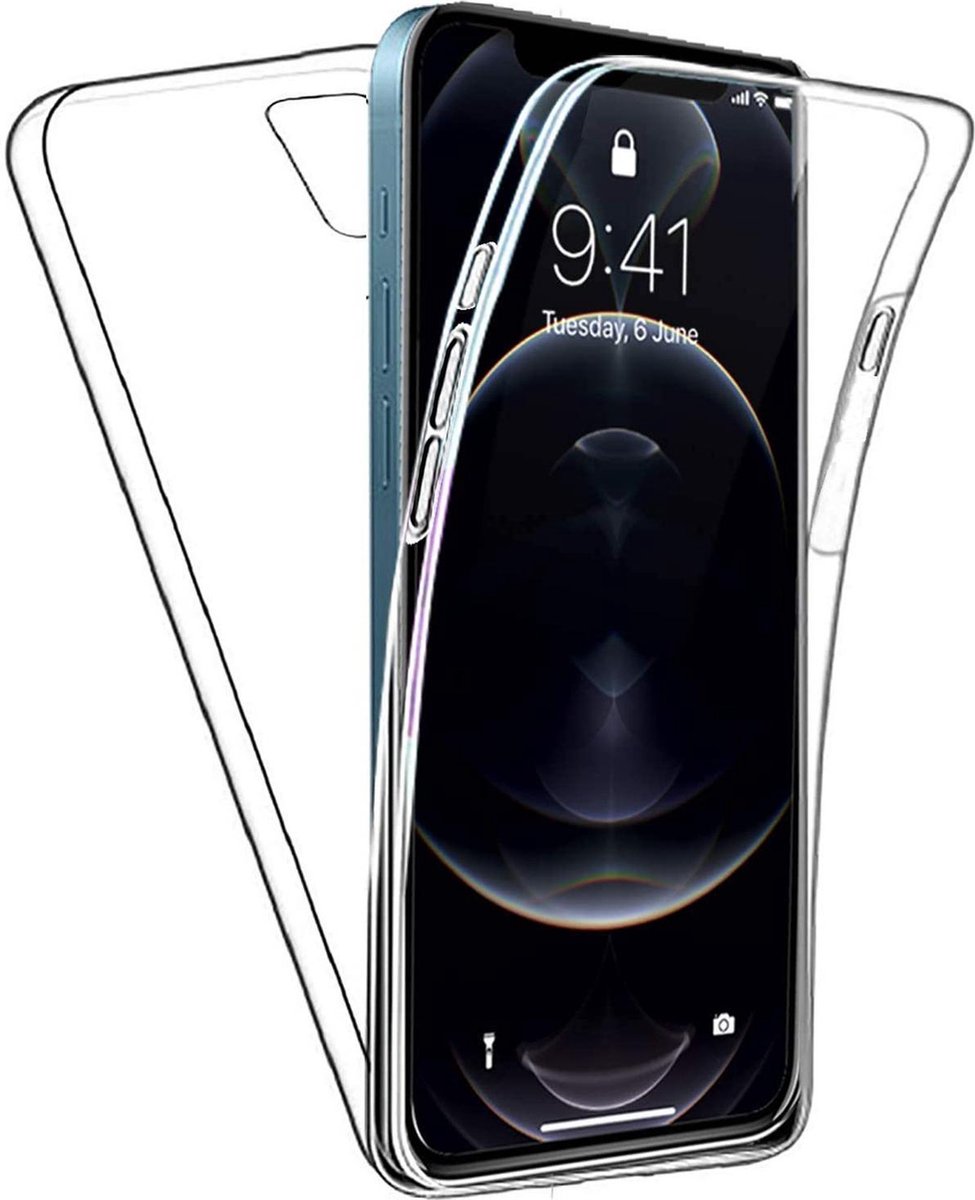 Hoesje geschikt voor iPhone 13 Pro 360 en Screenprotector - Transparant