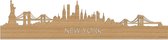 Skyline New York Bamboe hout - 120 cm - Woondecoratie design - Wanddecoratie met LED verlichting