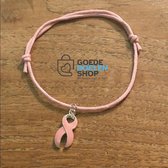 GoedeDoelen.Shop | Koord armband Ribbon | Pink Ribbon Sieraad | Survivor | Hope | Wellness-House