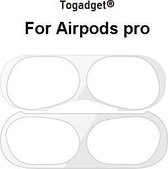Sticker geschikt voor Airpods Pro - Accessoire voor Airpods Pro - Anti magnetisch stof - Vuil bescherming - Zilver Sticker 2 stuks