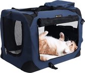 hondenbox, transportbox voor auto, hondentransportbox, opvouwbare kattenbox gemaakt van Oxford stof, M, 60 x 40 x 40 cm HMDC60Z
