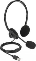 DeLOCK 27178 hoofdtelefoon/headset Bedraad Hoofdband Kantoor/callcenter USB Type-A Zwart
