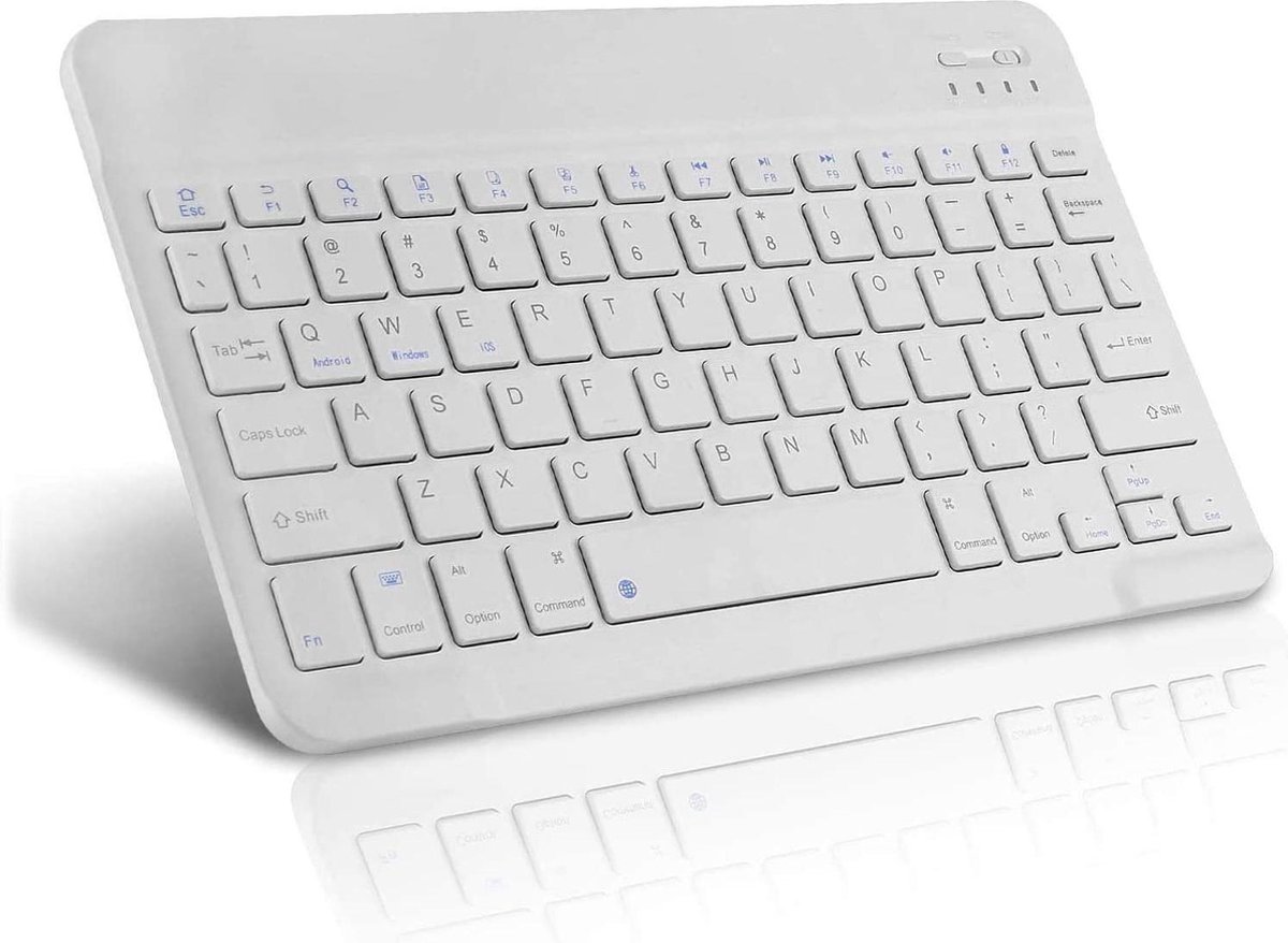 Mini Bluetooth toetsenbord draadloos oplaadbaar - Keyboard ondersteuning voor Android IOS Windows voor Telefoon / tablet / iPad / Samsung Galaxy tab / Laptop / Computer - wit