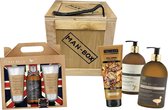 Man-Box Mannen Verzorging Cadeaubox - cadeautje voor mannen - geschenkdoos - cadeaudoos - houten cadeaubox met breekijzer - Mannen cadeaupakket - origineel cadeau voor mannen - GRATIS PERSOON