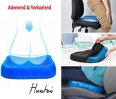 Huntex Orthopedische zitkussen - INCLUSIEF Wasbare Hoes - Ergonomische Kussen - Wigkussen - Rugpijn Verlichten - Gelkussen Auto - Stuitkussen