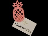Little koekies - Bijtring Ananas Roze - Kraamcadeau - babyshowergift - baby tanden