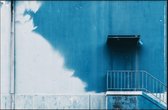 Walljar - Blauwe Muur - Muurdecoratie - Plexiglas schilderij