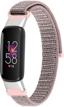 Nylon Smartwatch bandje - Geschikt voor Fitbit Luxe nylon bandje - roze - Strap-it Horlogeband / Polsband / Armband