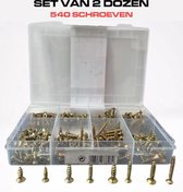 Schroeven - Hoog Kwaliteit Set van 540 stuks schroeven - Verschillende formaten - kruiskop - platte schroeven