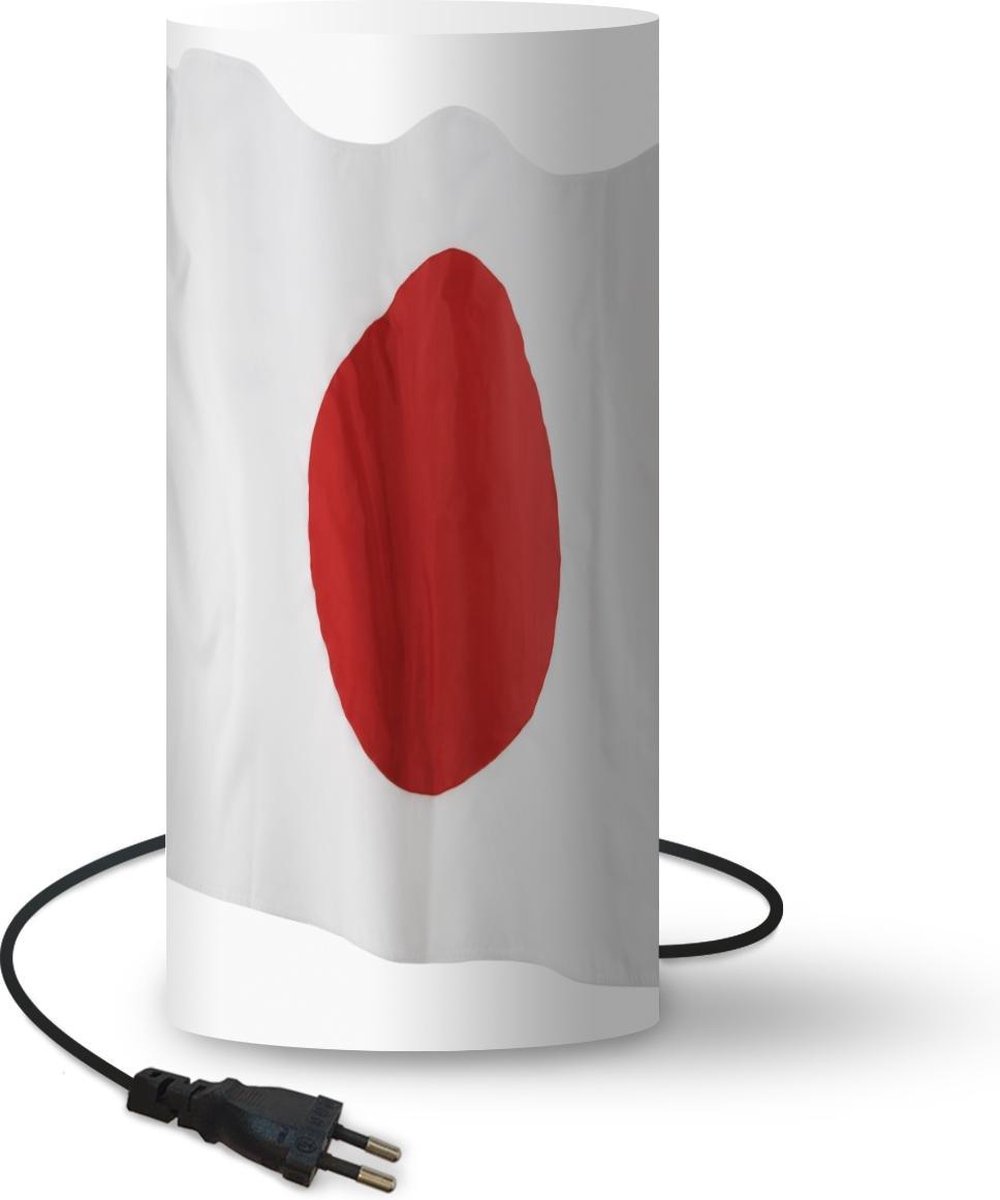 Lamp - Nachtlampje - Tafellamp slaapkamer - De vlag van Japan - 33 cm hoog - Ø15.9 cm - Inclusief LED lamp