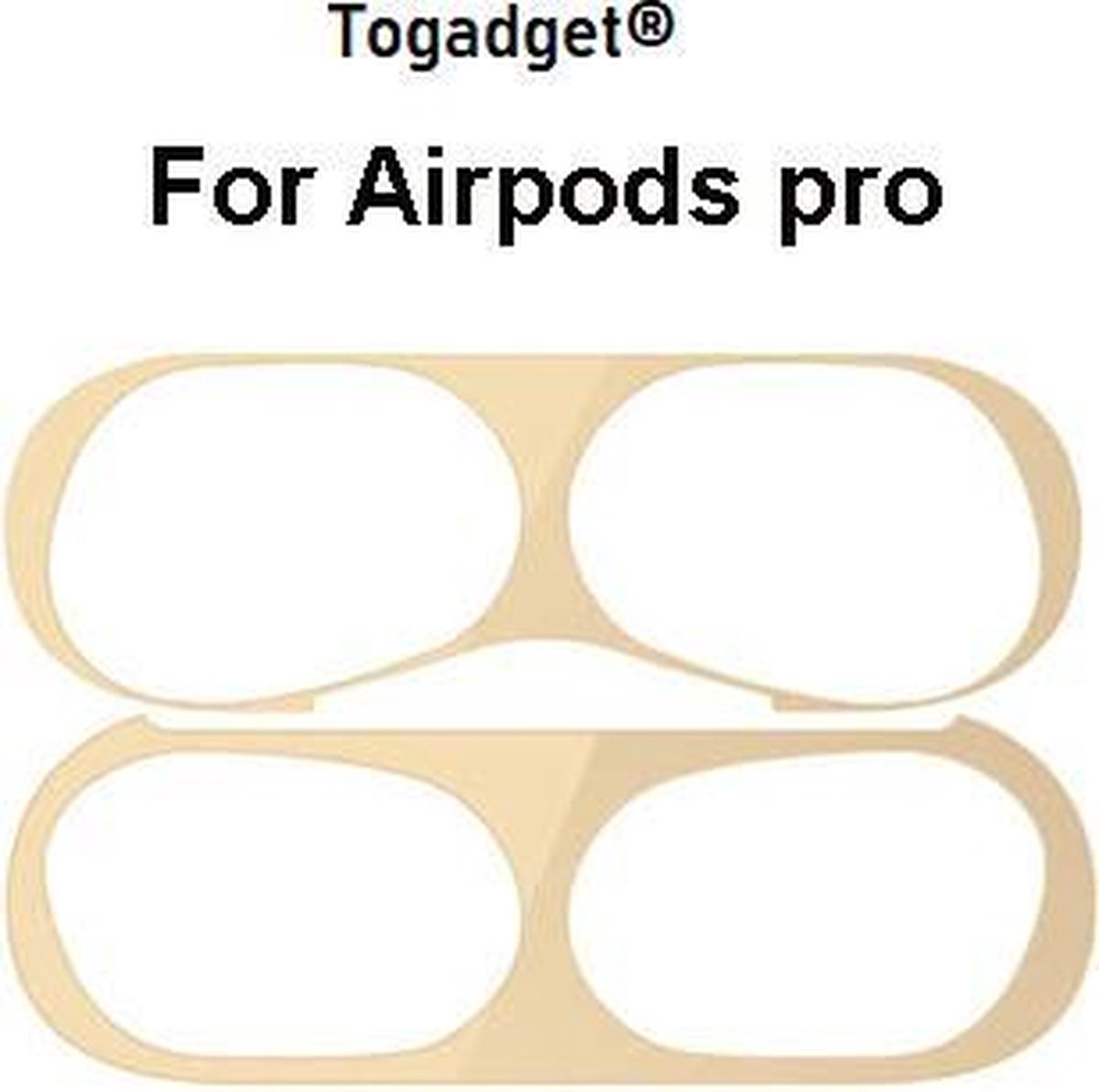 Sticker geschikt voor Airpods Pro - Accessoire voor Airpods Pro - Anti magnetisch stof - Vuil bescherming - Goud Sticker 2 stuks