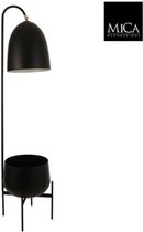 Mica Decorations Rana vloer lamp 40W - E27 , met bloempot  zwart , D46 x H184cm