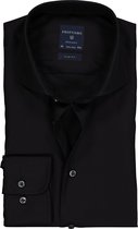 Profuomo Originale slim fit overhemd - fine twill - zwart - Strijkvrij - Boordmaat: 38