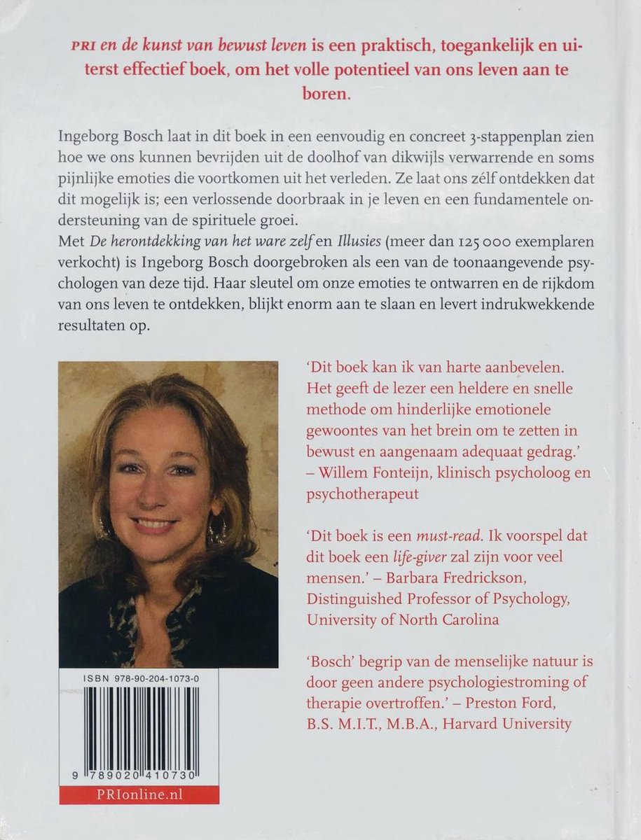 PRI en de kunst van bewust leven - back cover