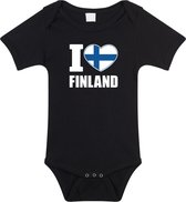 I love Finland baby rompertje zwart jongens en meisjes - Kraamcadeau - Babykleding - Finland landen romper 56 (1-2 maanden)