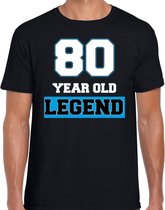 80 legend verjaardag t-shirt zwart - heren - tachtig jaar cadeau shirt L