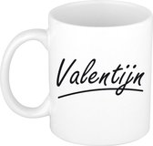 Valentijn naam cadeau mok / beker met sierlijke letters - Cadeau collega/ vaderdag/ verjaardag of persoonlijke voornaam mok werknemers