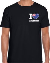 I love Australia t-shirt zwart op borst voor heren - Australie landen shirt - supporter kleding 2XL