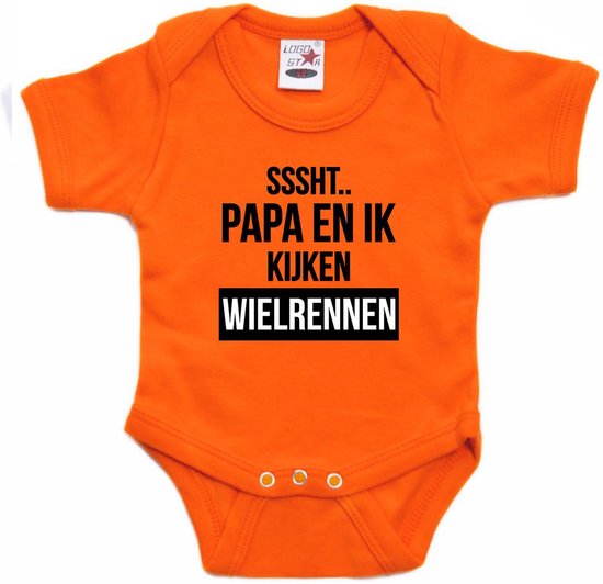 Barboteuse fan Oranje pour bébés - Sssht watch cyclisme - Supporter Holland / Nederland - Championnat d'Europe / Coupe du monde barboteuses bébé 68 (4-6 mois)