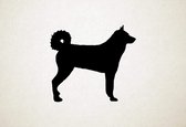 Karelische berenhond - Silhouette hond - M - 60x66cm - Zwart - wanddecoratie