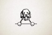 Labradoodle - hond met pootjes - S - 41x50cm - Zwart - wanddecoratie