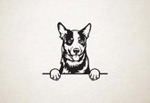 Australian Cattle Dog - hond met pootjes - XS - 23x26cm - Zwart - wanddecoratie