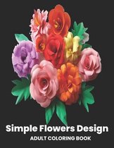Simple Flower Design Adult Coloring Book