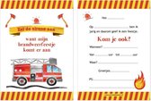 Uitnodiging Kinderfeestje Brandweer - Brandweerfeestje - Uitnodiging Verjaardagsfeestje Jongens - 10 stuks