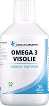 Omega 3 Visolie Vloeibaar | Muscle Concepts - Visvetzuren - Munt smaak - 250ml