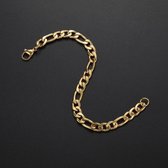 Figaro Heren Armband - Goud Kleurig - Staal - 9mm - Schakelarmband - Schakelarmband - Armbanden - Cadeau voor Man - Mannen Cadeautjes