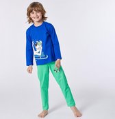 Woody pyjama jongens - ijsbeer - blauw - 212-1-PLU-S/852 - maat 140