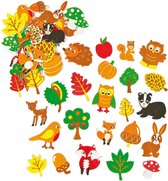 Herfststickers | Knutselen | Kinderen | Schuimrubber | 100 Stuks | 25 Motieven