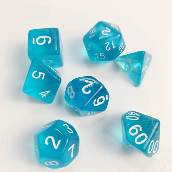Afbeelding van het spel Genvi Dobbelstenen Set Transparant Blauw