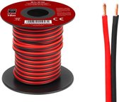 Câble haut-parleur HQ 2 x 0,35 mm noir/rouge op rol 10 mètres