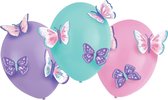 Amscan Ballonnen Flutter 35,5 Cm Latex Roze/lila/aqua 4-delig
