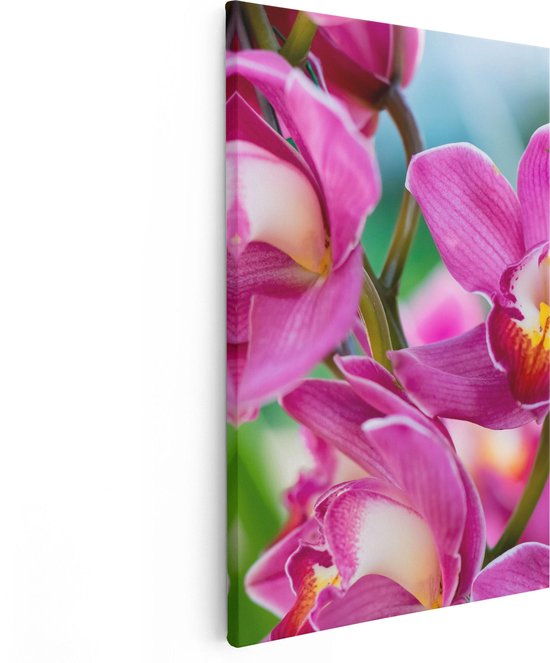 Artaza Canvas Schilderij Licht Paarse Orchidee Bloemen  - 80x120 - Groot - Foto Op Canvas - Canvas Print