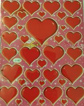 Stickers - Hart - Rood - Set 35 stuks - 3D