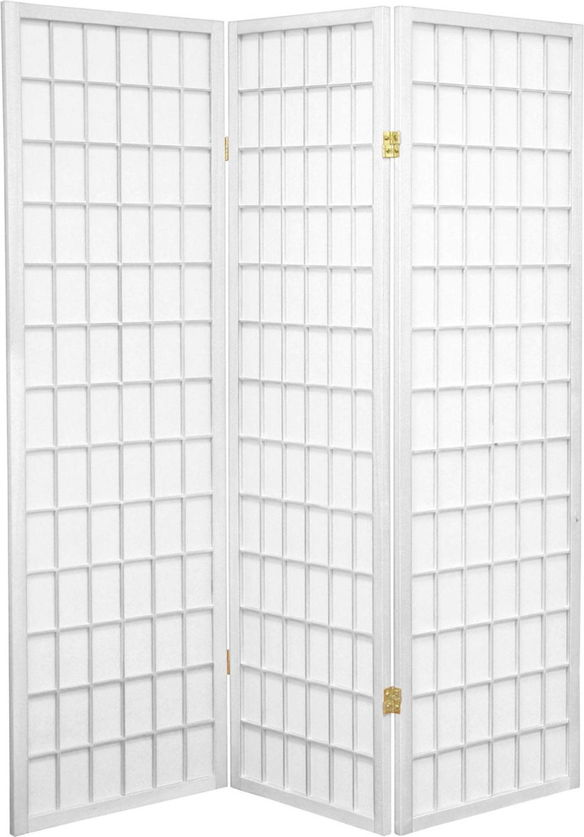 Fine Asianliving Japanse Kamerscherm B135xH180cm 3 Panelen Shoji Rijstpapier Wit