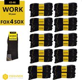 Work Werksokken - 50 paar - FOX4SOX werksokken - Zwart - Maat 43 - 46