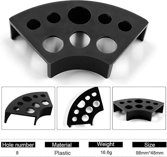 Tattoo ink cup holder Bekerhouder voor 8 tattoo cups Zwart