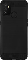 BMAX Carbon soft case hoesje geschikt voor OnePlus N100 - Soft cover - Telefoonhoesje - Beschermhoesje - Telefoonbescherming - Zwart