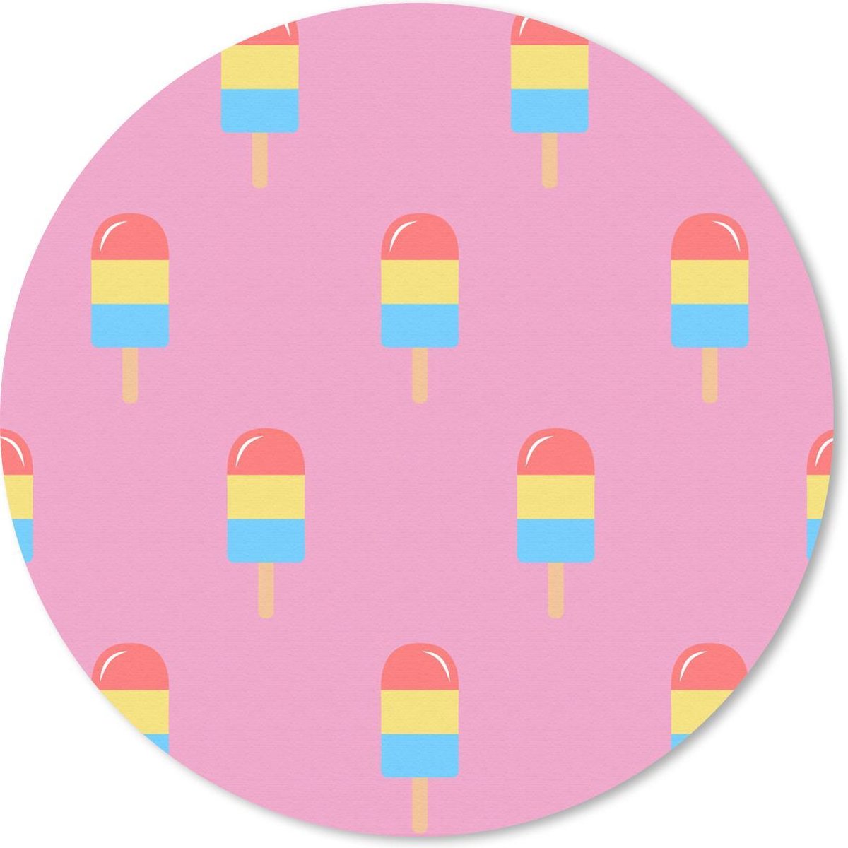 Muismat rond 40x40 cm - Mousepad IJs - Patronen - Roze - Kleuren - Ronde muismatten