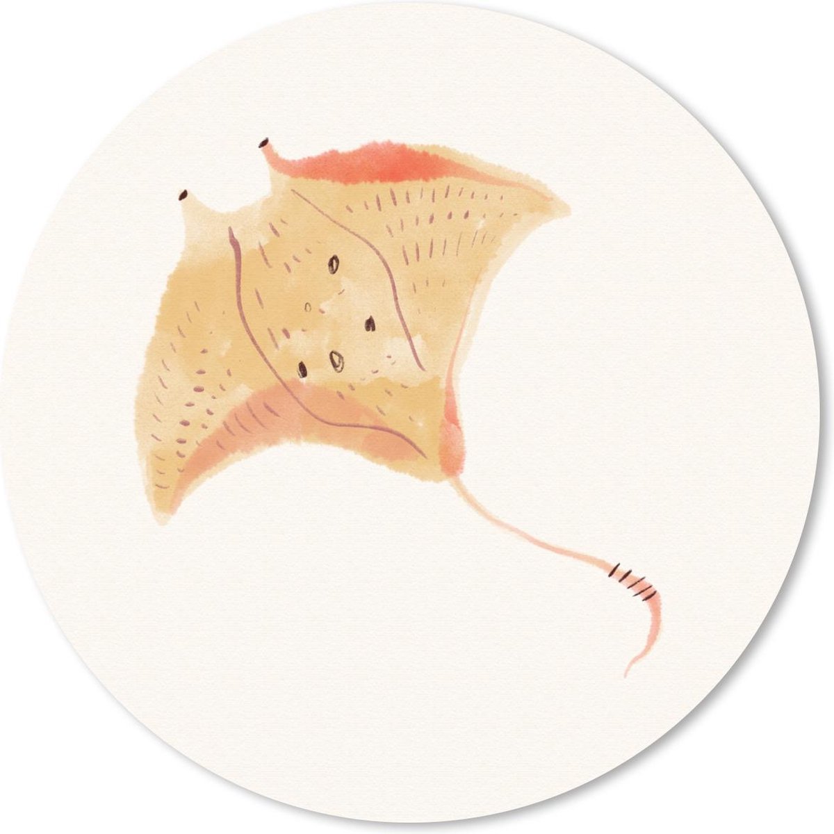 Muismat rond 40x40 cm - Mousepad Rog - Dieren - Waterverf - Ronde muismatten
