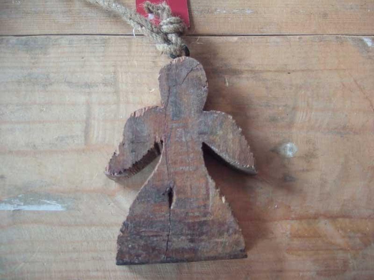 Varios Engel hanger klein hout bruin