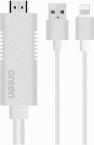 Originele Onten - Apple Lightning Naar HDMI Kabel | 1.8m HDTV Kabel | 1080p Resolution Full HD.