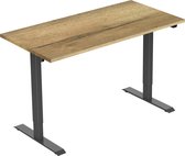 OrangeLabel Euroseats Zit/sta bureau Z1. Zwart frame en blad Natuur Eik maat 120x80cm. Elektrisch verstelbaar