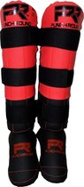 Punch Round Kickboks Scheenbeschermers Experience Zwart Rood Maat XL = 170 cm t/m 180 cm