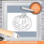 Art4Window Raamtekening Kleurplaat Set | "Halloween Gemene Pompoen" | hxb 165x106cm | Raamdecoratie | Creatief Schilderen | Decoratie Halloween | Raamschildering Raamstickers Raamv