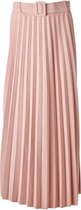 Dames rok Brede plisse oudroze met riem lang | Maat Onze size, XS-XL